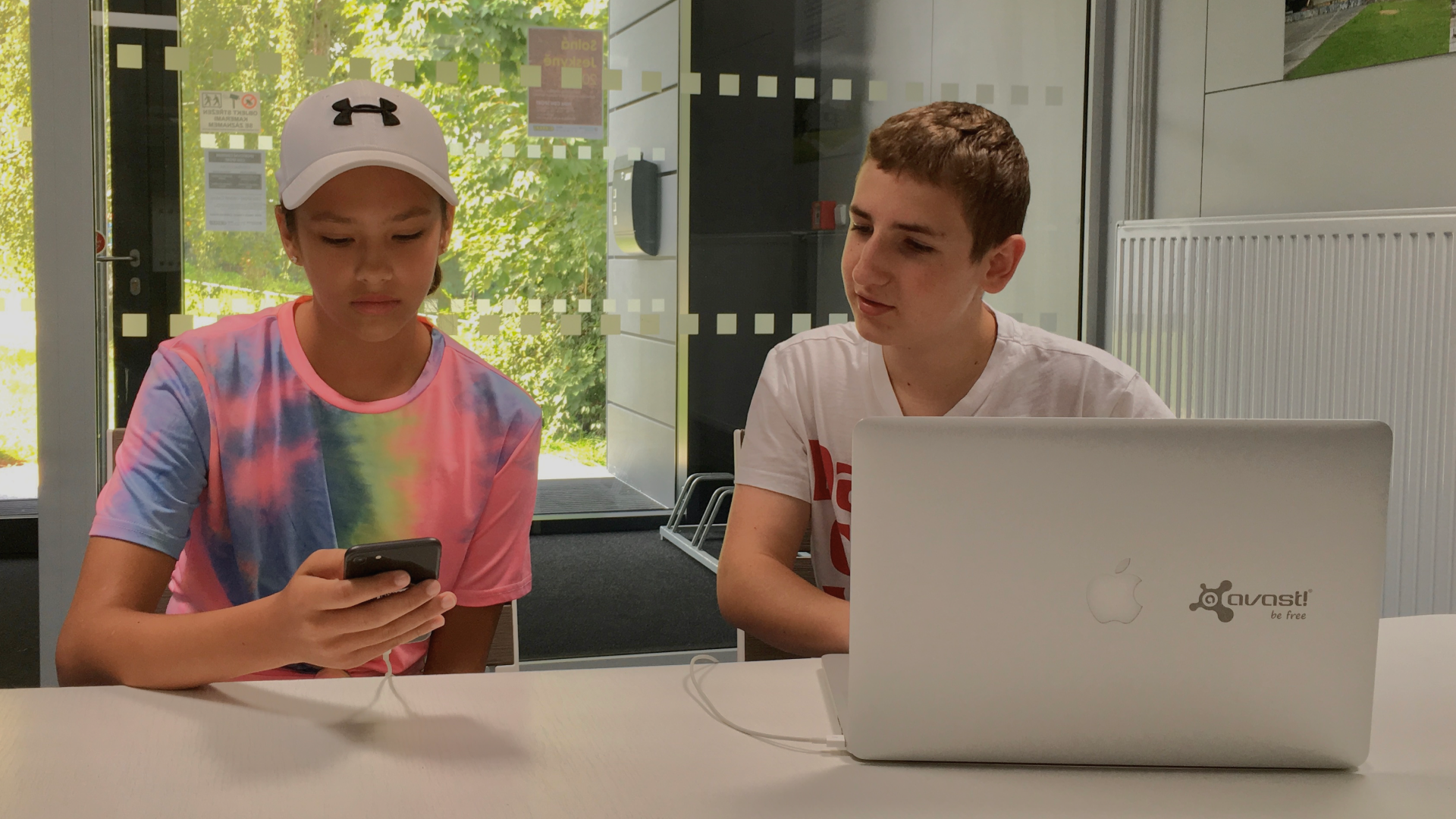 Avast parental control research: a teenager tries the prototype on a phone
